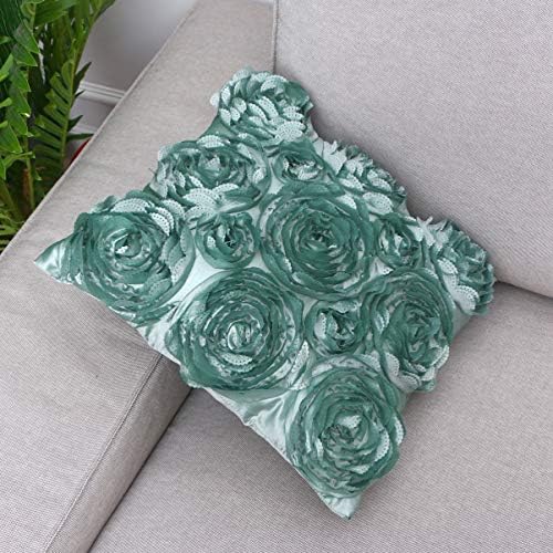 Cabilock 42x42cm Square Pillow Case with 3D Flower Embroidery