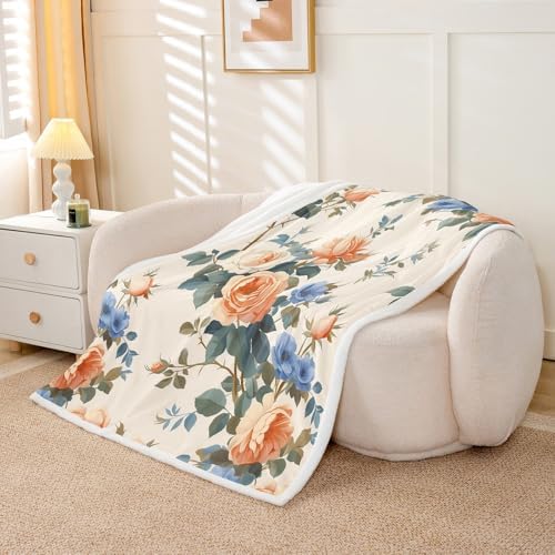 Feelyou Flower Fleece Throw Blanket for Baby and Home