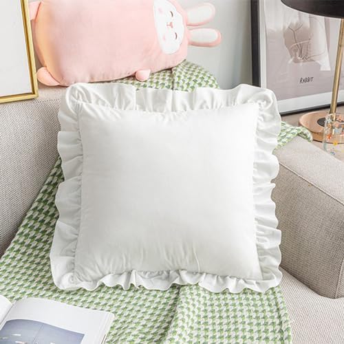 YamYard 26x26 White Euro Shams 2-Piece Throw Pillow Covers
