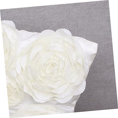 Invisible Zipper Square Pillow Cover with 3D Rose Design