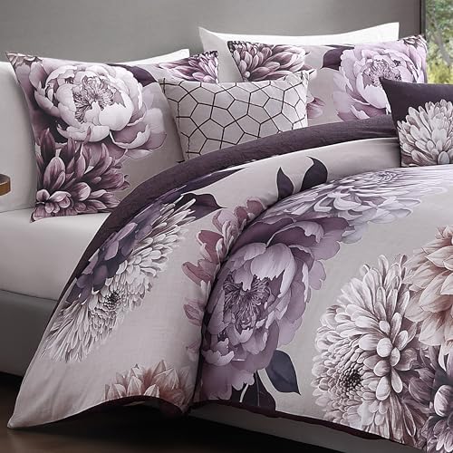 Bebejan Plum Petal Comforter Set 200 Thread Count 100 Cotton Sateen