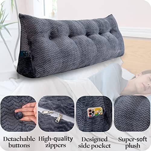 ZOEMO Large Triangular Headboard Pillow with Removable Cover