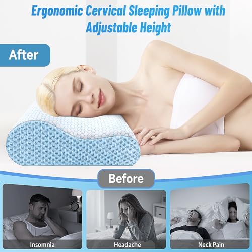 CloudBliss Ergonomic Neck Pillow for Sleep Relief