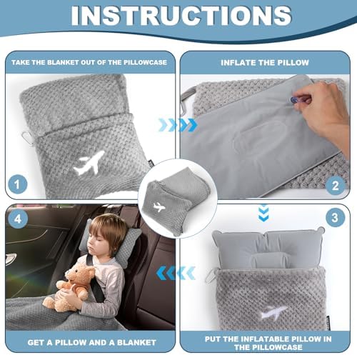 Nenolix Travel Blanket Set with Pillow and Carry Bag