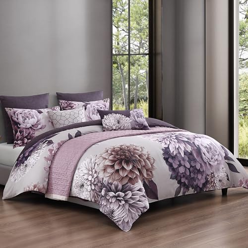 Bebejan Plum Petal Comforter Set 200 Thread Count 100 Cotton Sateen