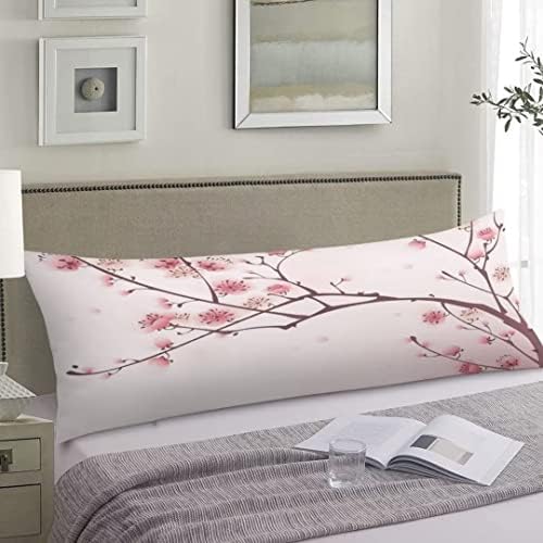 Cherry Blossom Body Pillow Cover 20x54 Zipper Decor