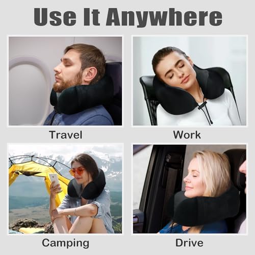 Elvodosia Travel Pillow with Eye Mask and Earplug - Black