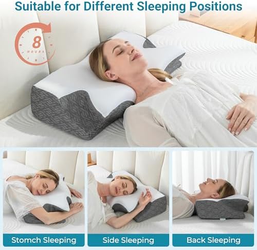Elviros Cervical Neck Pillow for Sleep Relief