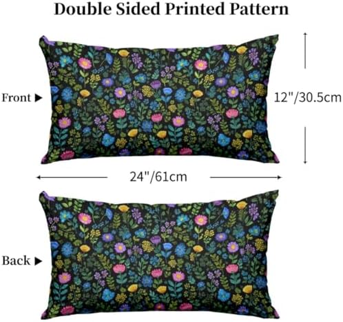 Boho Wildflowers Pillow Protectors Set of 2 with Zipper