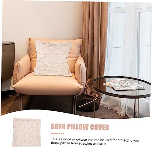 KICHOUSE 1Piece Beige Throw Pillow Cover for Home Decor