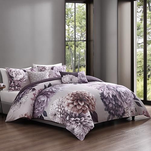 Bebejan Plum Petal Comforter Set 200 Thread Count 100 Cotton Sateen