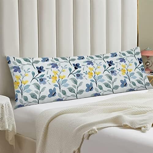 YUDILINSA Watercolor Floral Body Pillow Cover 20x54