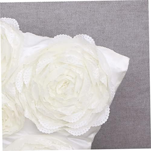 WHAMVOX Soft Floral Throw Pillow Cover Ivory White Cushion Case