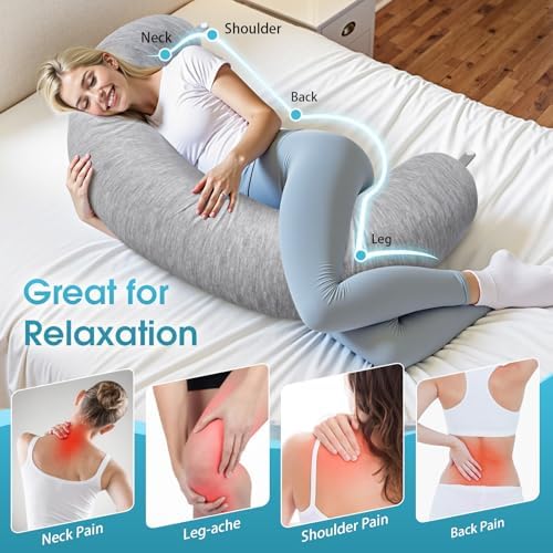 TranquilRelax Body Pillow C-Shaped Memory Foam Support Pillow