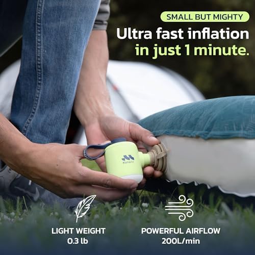 Woowind Cordless Air Mattress Pump with LED Light