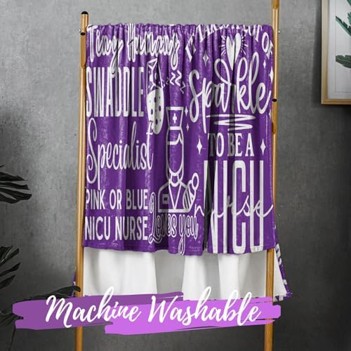 InnoBeta NICU Nurse Throw Blanket - Purple 50 x 65 Inches