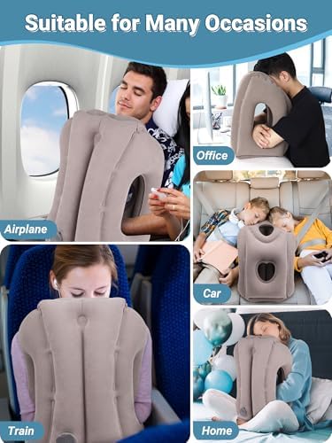 Maliton Inflatable Travel Pillow for Airplane Comfort Neck Support