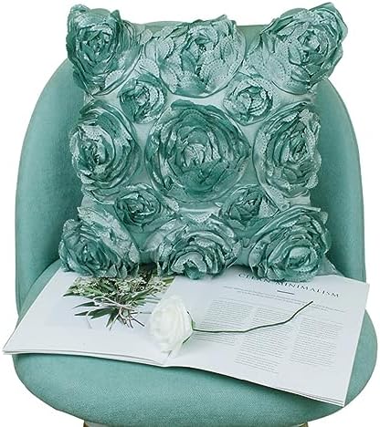 Cabilock 42x42cm Square Pillow Case with 3D Flower Embroidery