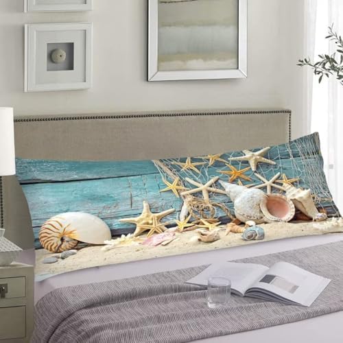MATEKULI 20x54 Starfish Seashell Pillowcase with Zipper