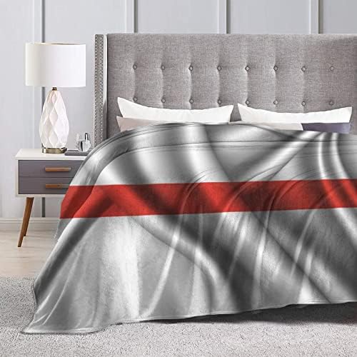 QIZYOQA Silk Style Thin Red Line Flag Throw Blanket 50x40