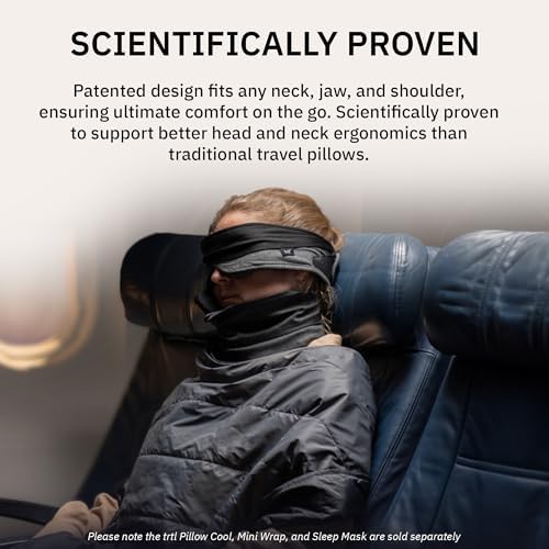 trtl Pillow Plus Adjustable Travel Neck Pillow for Airplane Car Train