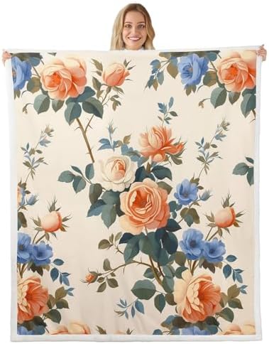 Feelyou Flower Fleece Throw Blanket for Baby and Home