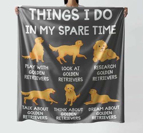 Things I Do In My Spare Time Golden Retrievers Blanket 50x60inch