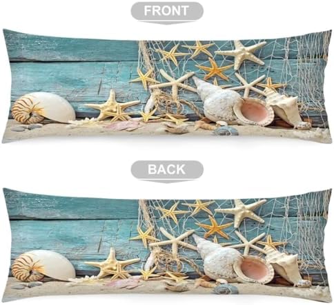 MATEKULI 20x54 Starfish Seashell Pillowcase with Zipper