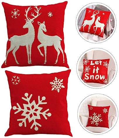 Veemoon 2pcs Christmas Cushion Covers Decorative Pillow Protectors