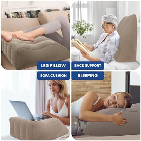 Tough Bison Leg Elevation Pillow - Inflatable for Swelling and Pain Relief