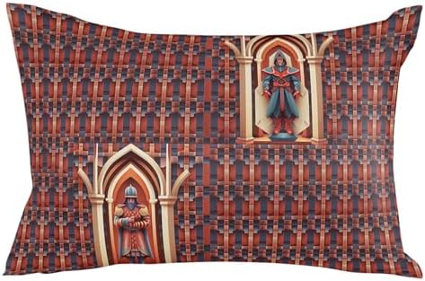 Waterproof Pillow Protector 2 Pack - Soldier Brown Metallic Geometric Design 12x20