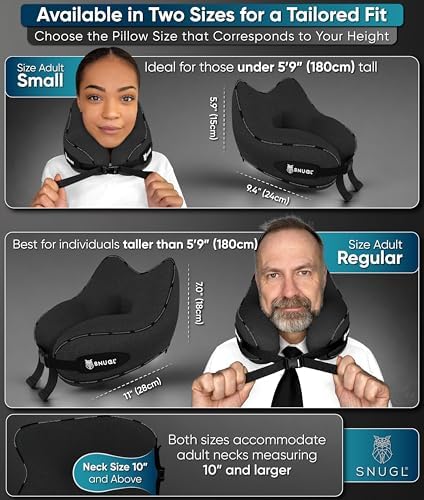 SNUGL Travel Pillow Neck Support for Long Flights