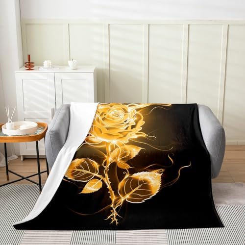 Feelyou Rose Fuzzy Flannel Throw Blanket 40x50