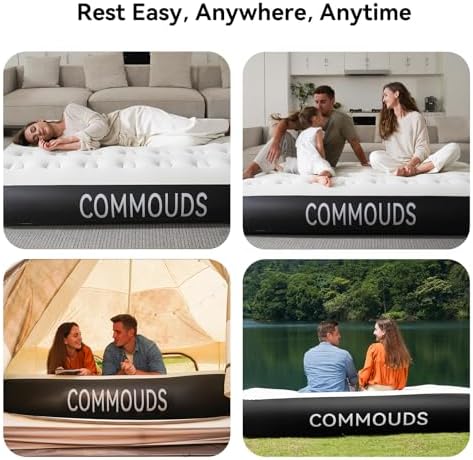 COMMOUDS Queen Air Mattress with Rechargeable Pump