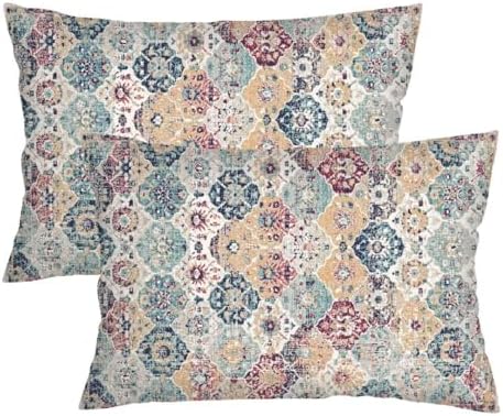 DAOPUDA Boho Throw Pillow Covers Queen Size Set of 2