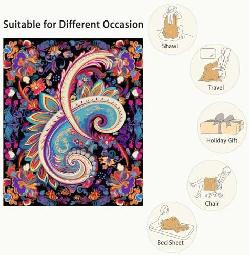 Firmiso Paisley Throw Blanket - 50x60 Inches