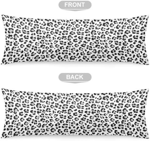 Leopard Print Body Pillow Cover 20x54 Soft Microfiber with Zipper