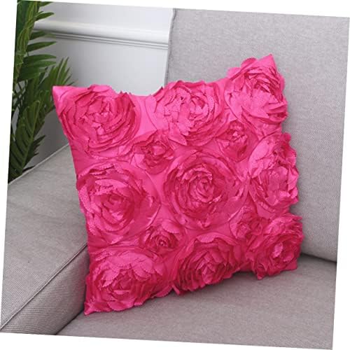 WHAMVOX Rose Embroidered Throw Pillow Cover