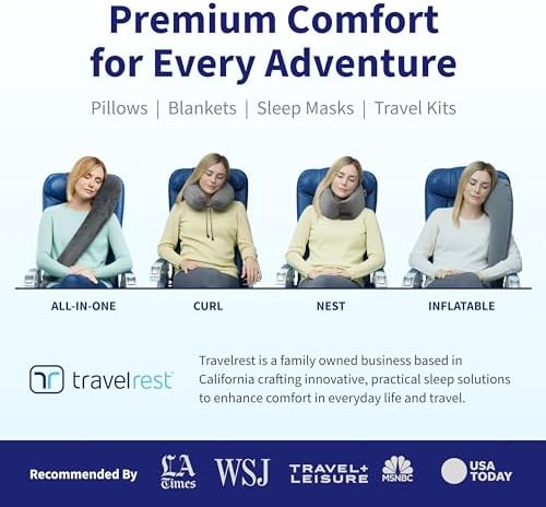 TRAVELREST Nest Memory Foam Travel Neck Pillow - Gray