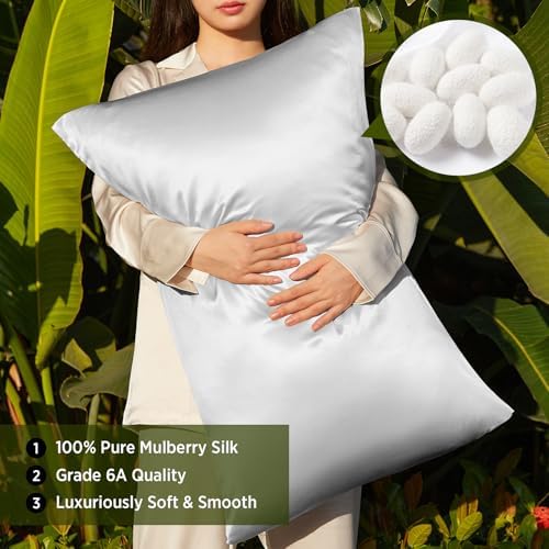 Utukky 100 Mulberry Silk Pillowcase - Dual Fabric Envelope Closure