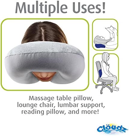 Cloudz Dual Comfort Microbead Travel Neck Pillow - Grey