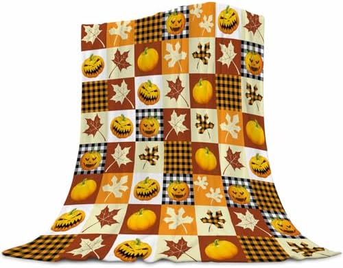 Tomalillin Pumpkin Throw Blanket Fall Orange Plush Fuzzy 30x40 Inches