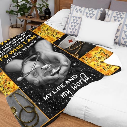 Personalized Nurse Blanket for Wife from Husband