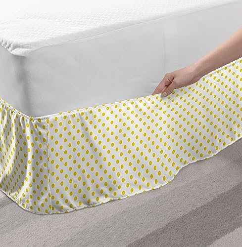 Ambesonne Yellow Bedskirt with Retro Design