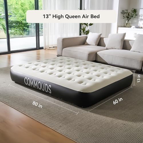 COMMOUDS Queen Air Mattress with Rechargeable Pump
