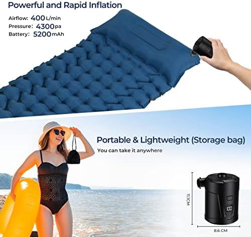 5200mAh Electric Air Pump with LED Display and 4 Nozzles