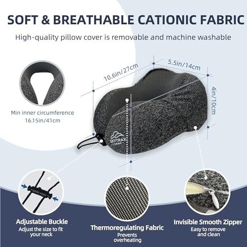 SKYTRAX COMF Travel Pillow with Extra Large Hood