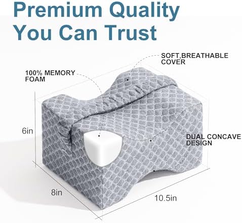 Knee Pillow for Side Sleepers Grey