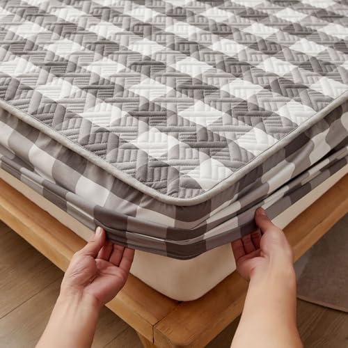 ZIQINPSQ Fitted Sheet Warm Cozy Mattress Protector for All Seasons