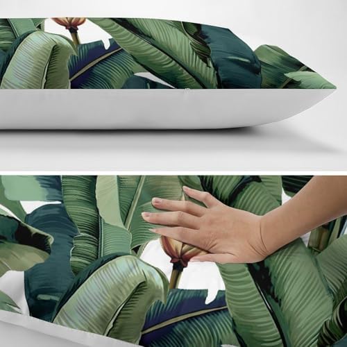 Haneni Banana Leaf Throw Pillow Cover 20x54 Polyester with Zipper